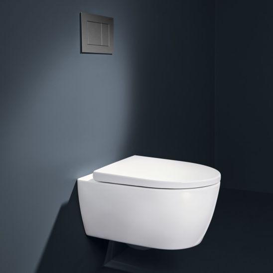 Conjunto taza de inodoro con asiento de cierre suave Geberit iCon 503.048.00.8, marco empotrado Geberit Duofix 111.320.00.6