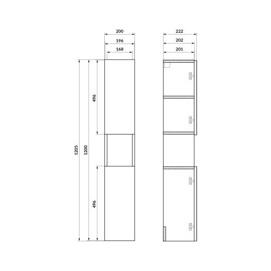Conjunto revestimiento de estructura empotrada Cersanit Moduo S1026-048, revestimiento de estructura empotrada Cersanit Moduo S1026-046, S1026-036, S1026-047, S1026-045, S1026-051, S1026-050, S1026-049