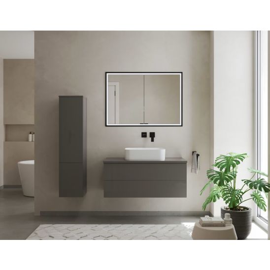 Conjunto armario Kronenbach Cube 2.0 KB100224MB, marco para instalación empotrada de espejo Colador para desagüe Kronenbach Cube 2.0 NU1000029NU