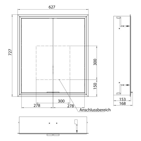 Conjunto armario Kronenbach Cube 2.0 KB100224MB, marco para instalación empotrada de espejo Colador para desagüe Kronenbach Cube 2.0 NU1000029NU