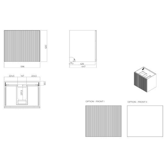 Conjunto armario Oltens Lun 60027900, encimera sobre armario Oltens Lun 63024000