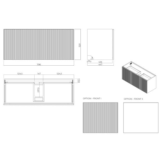 Conjunto armario Oltens Lun 60030060, encimera sobre armario Oltens Lun 63027060