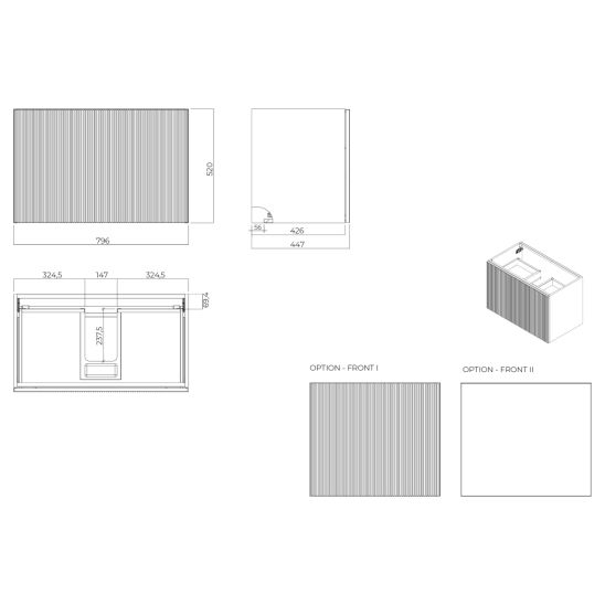 Conjunto armario Oltens Lun 60033300, encimera sobre armario Oltens Lun 63025000