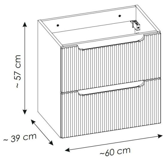Conjunto armario Comad Nova Coast Evoke NOVA COAST EVOKE 82-60-40-2S, lavabo Comad Sky 3 SKY 3 60CM DP (E-8099-3-60)