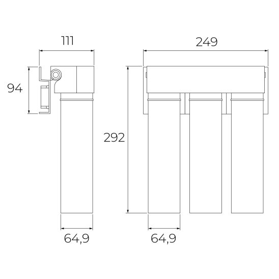 Conjunto grifo para filtro de agua Teka Uni 116030084, filtro para fregadero Teka TWF 118510002