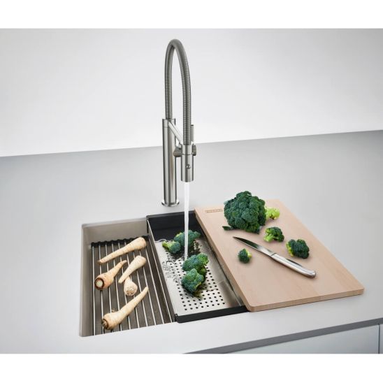 Conjunto fregadero de granito Franke Kanon 125.0749.656, grifo de cocina Franke Lina 115.0626.082