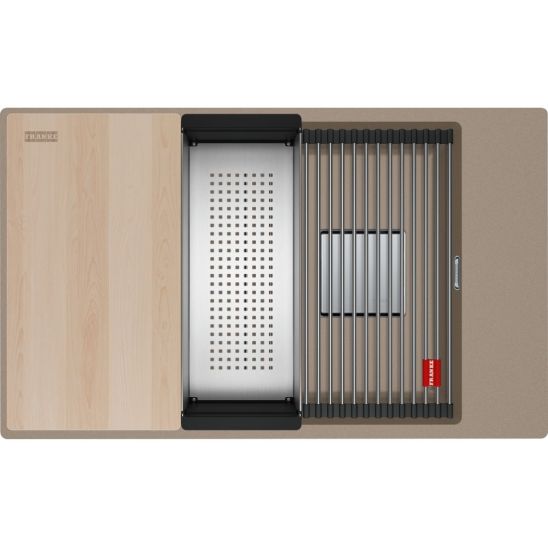 Conjunto fregadero de granito Franke Kanon 125.0749.667, grifo de cocina Franke Atlas Neo 115.0741.710