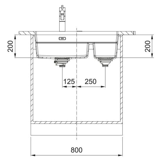 Conjunto fregadero de granito Franke Kanon 125.0749.677, grifo de cocina Franke Lina 115.0626.084