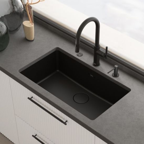 Conjunto grifo de cocina Franke Maris Stripes 115.0747.672, dispensador de líquidos Franke Comfort 112.0753.277