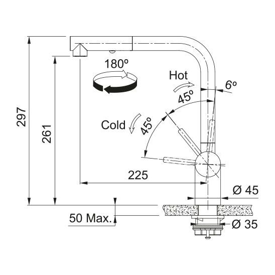 Conjunto fregadero de granito Franke Kanon 125.0749.667, grifo de cocina Franke Atlas Neo 115.0741.710