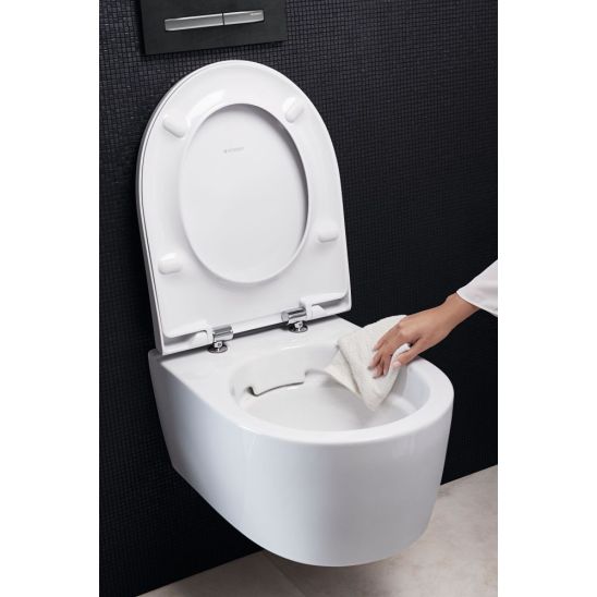 Conjunto taza de inodoro Geberit iCon 503.232.00.1, marco empotrado Tece Base 9400407
