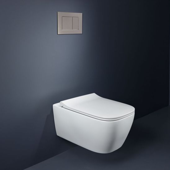 Conjunto taza de inodoro con asiento de cierre suave Geberit Smyle Square 503.171.00.1, marco empotrado Geberit Duofix 111.320.00.6, 111.815.00.1, 156.050.00.1