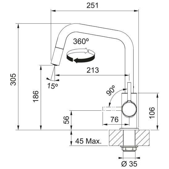 Conjunto grifo de cocina Franke Lina 115.0728.477, dispensador de líquidos Franke Comfort 112.0753.277
