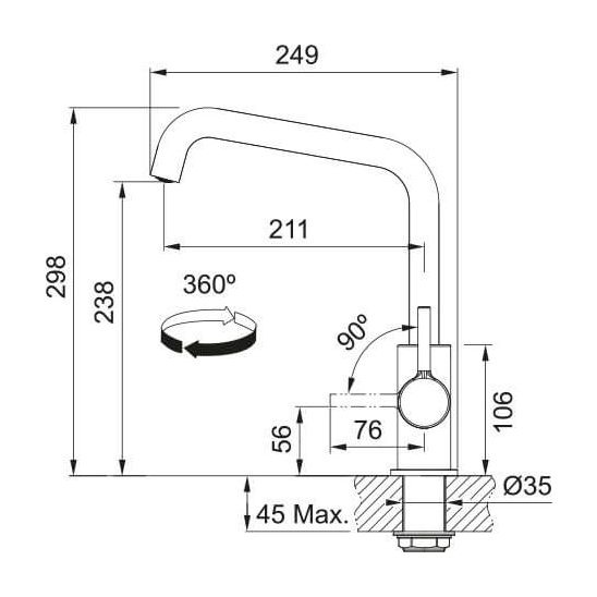 Conjunto grifo de cocina Franke Lina 115.0728.474, dispensador de líquidos Franke Comfort 112.0753.277