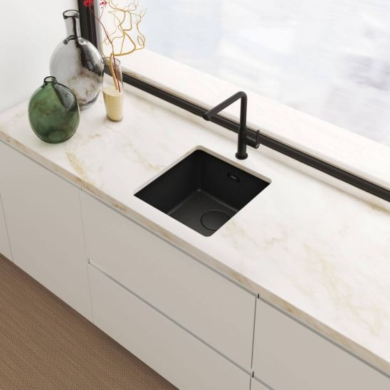 Conjunto fregadero de granito Franke Maris 125.0740.843, grifo de cocina Franke Lina 115.0626.020