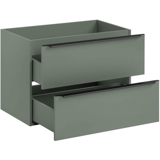 Conjunto armario Comad Sombra Green SOMBRA GREEN 82-80-46-2S, lavabo Comad Sky SKY 1 BLACK MATT 80 DP ( E-8099-80 ), NIAGARA UM 03 BLACK 86001B