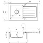 Conjunto fregadero de granito Deante Zorba ZQZ_7113, grifo de cocina Deante Nemezja BEN_762M