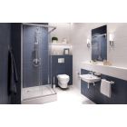 Conjunto cabina de ducha Deante Funkia KYC_042K, plato de ducha cuadrado Deante Corner KTC_042B, NHC_025C
