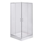 Conjunto cabina de ducha Deante Funkia KYC_642K, plato de ducha cuadrado Deante Corner KTC_042B, NHC_025C