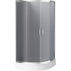 Conjunto cabina de ducha Deante Funkia KYP_451K, plato de ducha semicircular Deante Standard New KTA_053B