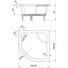 Conjunto cabina de ducha Deante Funkia KYP_653K, plato de ducha semicircular Deante Deep KTD_041B, KTD_041O, NHC_025C