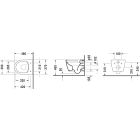 Conjunto taza de inodoro Duravit ME by Starck 2530090000, tapa de inodoro Duravit ME by Starck 0020190000