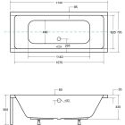 Conjunto bañera rectangular Besco Quadro #WAQ-175-PK, carcasa para bañera Besco Quadro #OAQ-175-PK