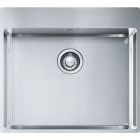 Conjunto fregadero de acero Franke Box 127.0369.295, grifo de cocina Franke Pescara L Slide-In 115.0538.940