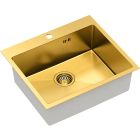Conjunto fregadero de acero Quadron Russel HB7910PVDBSG1, taza térmica Quadron M0051