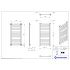Conjunto kit termostato Instal Projekt Z17 606400001C31, radiador de baño Instal Projekt Retto RET-50/110C31