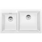 Conjunto fregadero de granito Blanco Pleon 9 523061, grifo de cocina Blanco Fontas II 523134