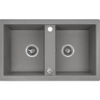 Conjunto fregadero de granito Laveo Barbados SBB520T, grifo de cocina Laveo Daru BLD069D