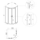 Conjunto cabina de ducha Cersanit Arteco S157-001, plato de ducha semicircular Cersanit Tako S204-003