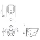 Conjunto taza de inodoro con asiento de cierre suave Cersanit City S701-405, marco empotrado con pulsador Cersanit S701-779