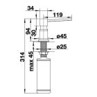 Conjunto grifo de cocina Blanco Catris-S 525793, dispensador de líquidos Blanco Lato 525789