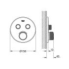 Conjunto brazo de ducha con efecto lluvia Grohe Rainshower 26066A00, grifo de bañera y ducha Grohe Grohtherm SmartControl 29119A00, 26574A00, 27057A00, 27074A00, 28362A01