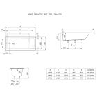Conjunto bañera rectangular Roca Savai A248589000, mampara de bañera Roca Town-N AMP2210012M