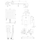 Conjunto conjunto de ducha Omnires Slide SYSSL12GR, grifo para lavabo Omnires Slide SL7710GR