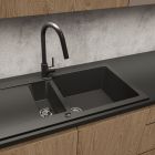 Conjunto fregadero de granito Oltens Gravan 72300300, grifo de cocina Oltens Litla 35204100