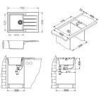 Conjunto fregadero de granito Alveus Cadit 1132022, grifo de cocina Alveus Siros 1129046