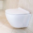 Conjunto taza de inodoro con asiento de cierre suave LaVita Sofi Slim 5908211401461, marco empotrado Tece Base 9400407, 9240407