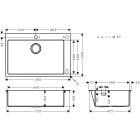 Conjunto fregadero de acero Hansgrohe S 71 43302800, grifo de cocina Hansgrohe Focus M41 31815000