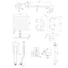 Conjunto conjunto de ducha Omnires Slide SYSSL11GR, grifo para lavabo Omnires Slide SL7715GR