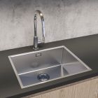 Conjunto fregadero de acero Oltens Stalvask 71101100, grifo de cocina Oltens Skafta 35206300