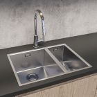 Conjunto fregadero de acero Oltens Stalvask 71200100, grifo de cocina Oltens Skafta 35206300
