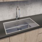 Conjunto fregadero de acero Oltens Stalvask 71102100, grifo de cocina Oltens Borga 35207300