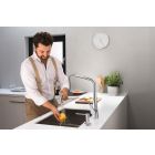 Conjunto grifo de cocina Hansgrohe Talis M54 72803800, fregadero de acero Hansgrohe S 71 43428800, 43921800