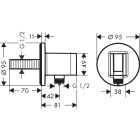 Conjunto conector angular con soporte Hansgrohe Fixfit 26888000, grifo de bañera y ducha Hansgrohe Vernis Blend 71466000, 71420000, 01800180, 28272000, 26340000
