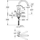 Conjunto fregadero de acero Grohe K700 31577SD1, grifo de cocina Grohe Start Edge 30529001