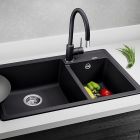 Conjunto fregadero de granito Blanco Legra 8 526223, grifo de cocina Oltens Lista 35202100